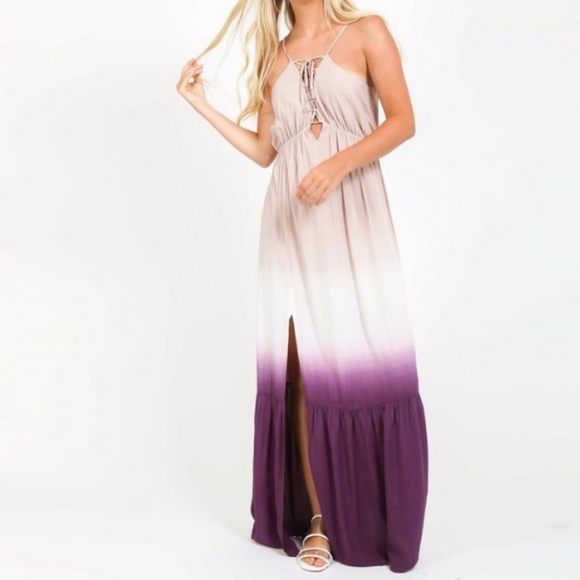Dresses & Skirts - Purple Gradient Ombré Maxi Tiered Boho Dress